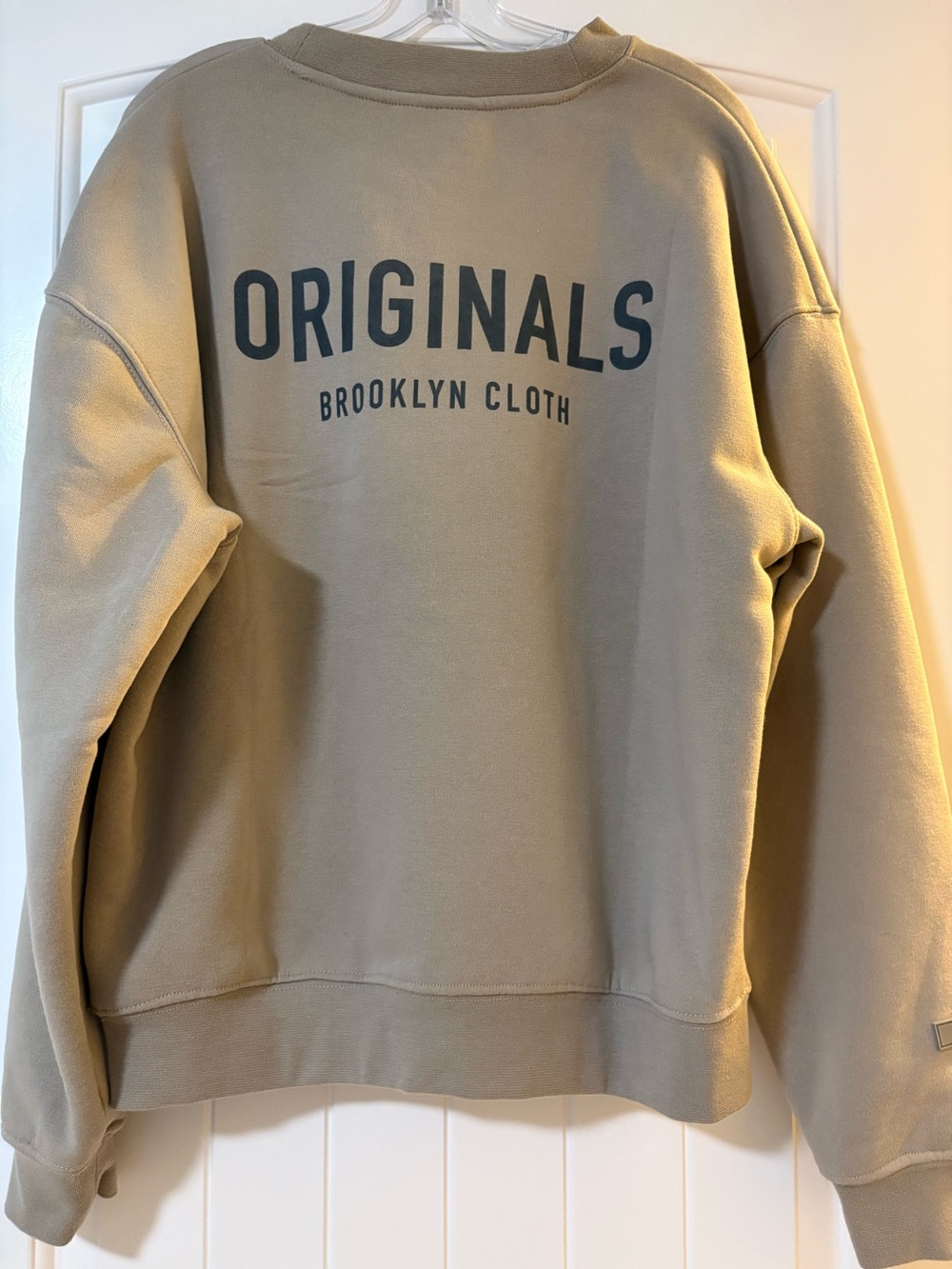 Brooklyn Cloth Men's Crewneck Sweatshirt - Tan with Black Logo